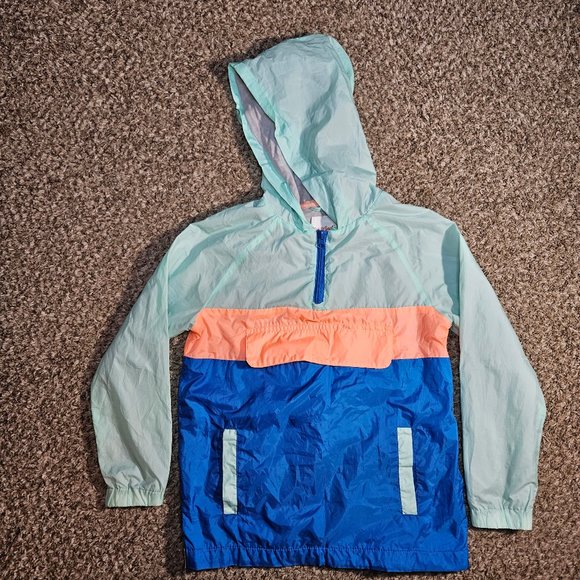 Cat & Jack 1/4 Zip Pullover Windbreaker Jacket Youth Size Small (6/7) Blue Green - Picture 1 of 7